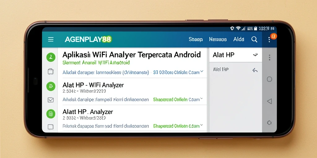 Antarmuka AGENPLAY88 menampilkan analisis jaringan WiFi yang jelas dan informatif.