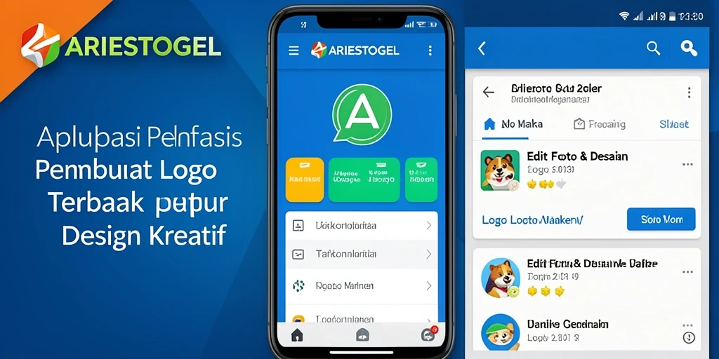 Antarmuka ARIESTOGEL yang intuitif untuk membuat logo.