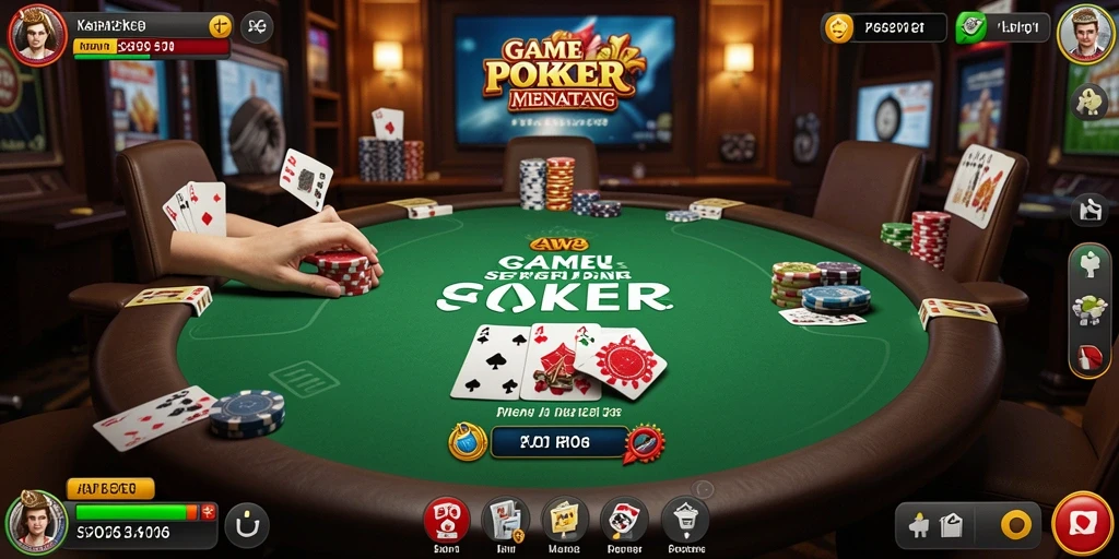 Tampilan antarmuka game Poker yang menarik dan mudah digunakan.