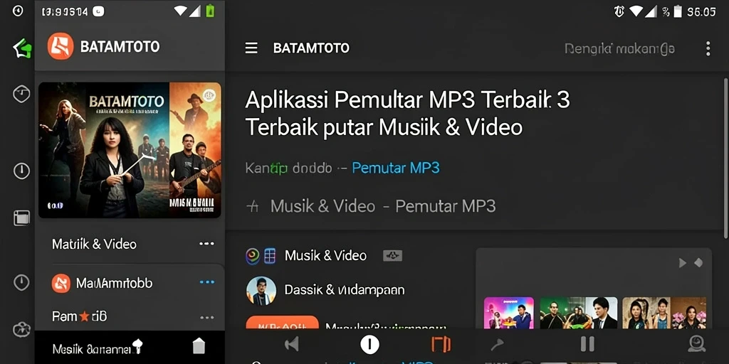 Tampilan antarmuka utama BATAMTOTO yang menarik untuk Pemutar MP3.