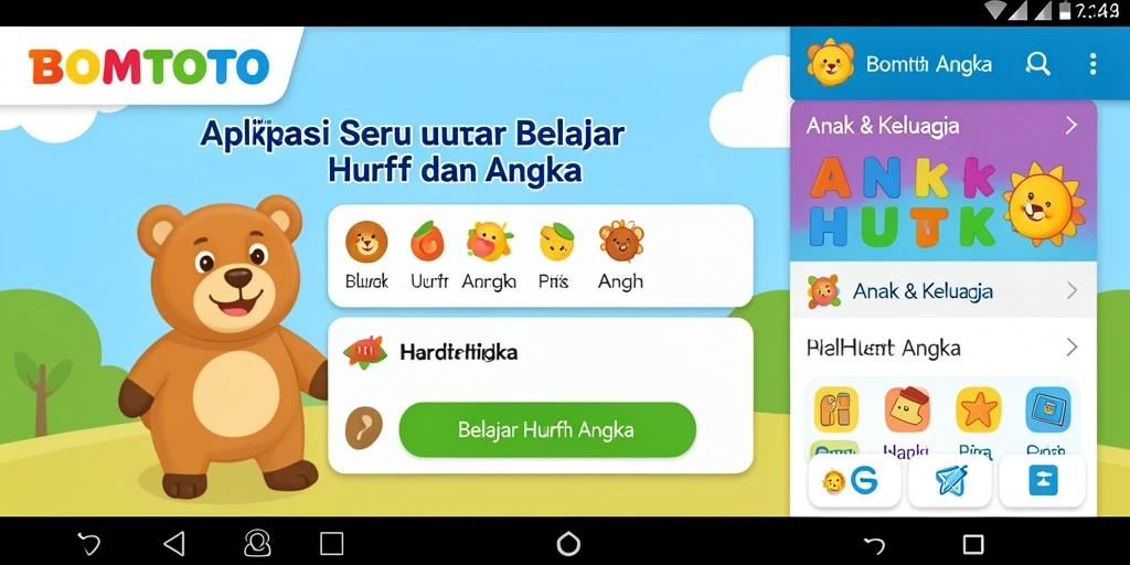 Tampilan antarmuka menarik dan edukatif dari BOMTOTO.