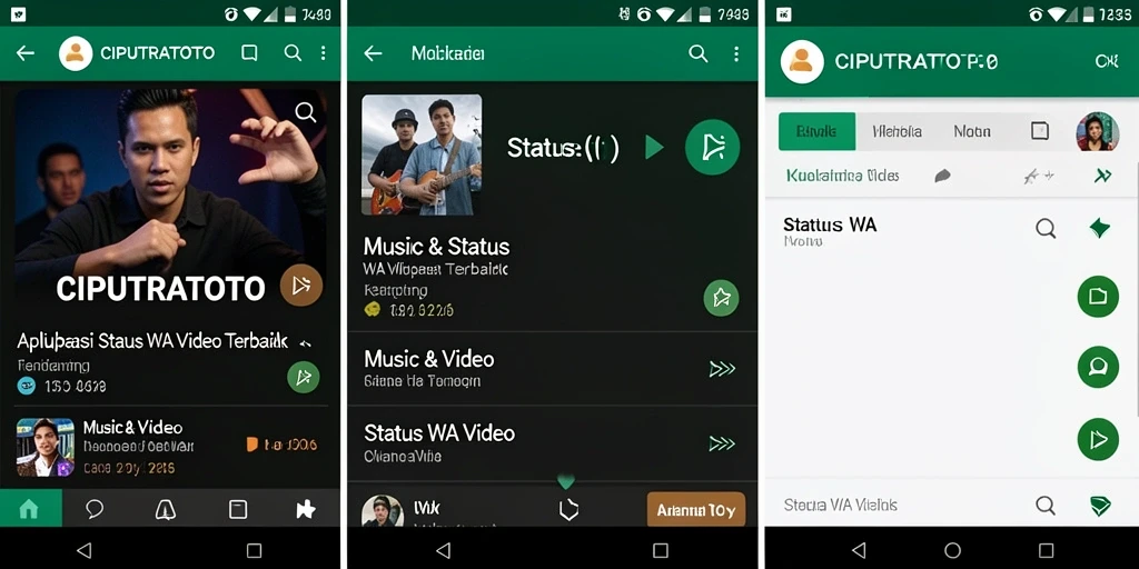 Antarmuka aplikasi CIPUTRATOTO untuk Status WA Video yang menarik.