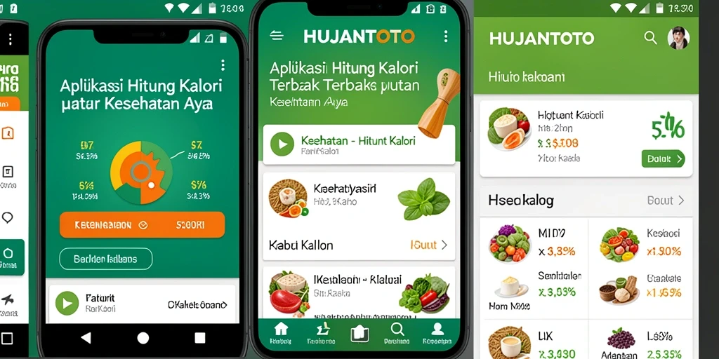 Antarmuka user-friendly HUJANTOTO untuk menghitung kalori harian.