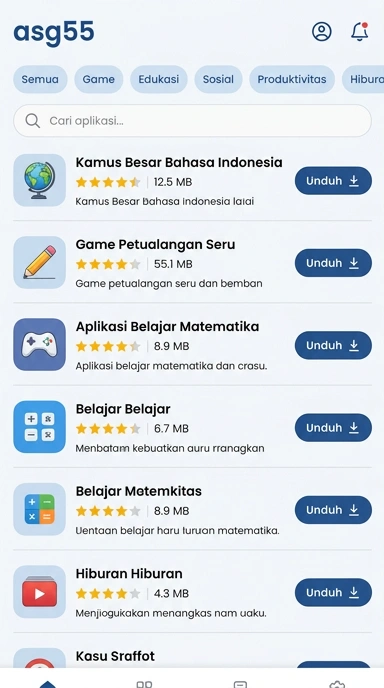 asg55 – Katalog Aplikasi Populer & Kanal Uji Terlengkap